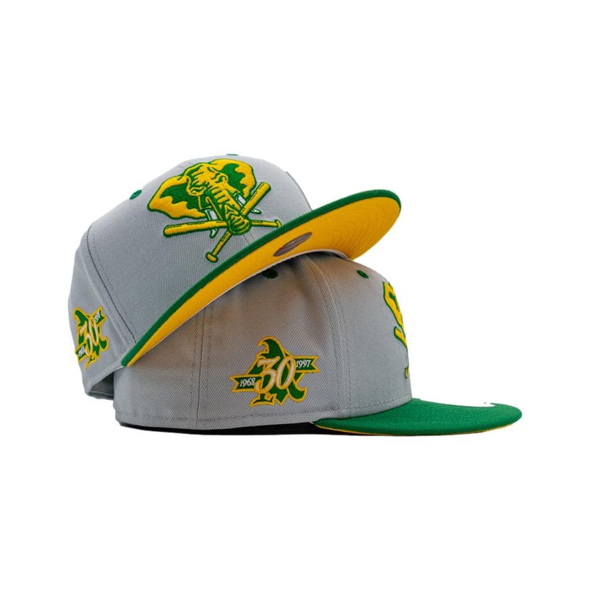 New Era x All The Right Oakland Athletics Grey/Green/Yellow 30th Anniversary 59FIFTY Fitted Hat