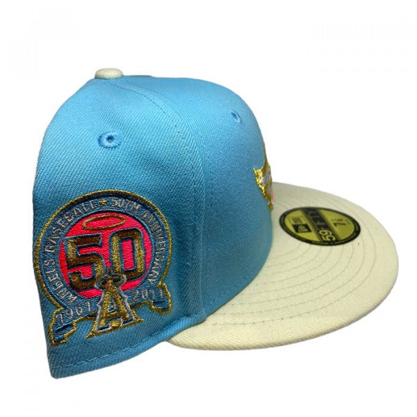 New Era Anaheim Angels Vice Blue "Gretchen Recess" 50th Anniversary 59FIFTY Fitted Hat