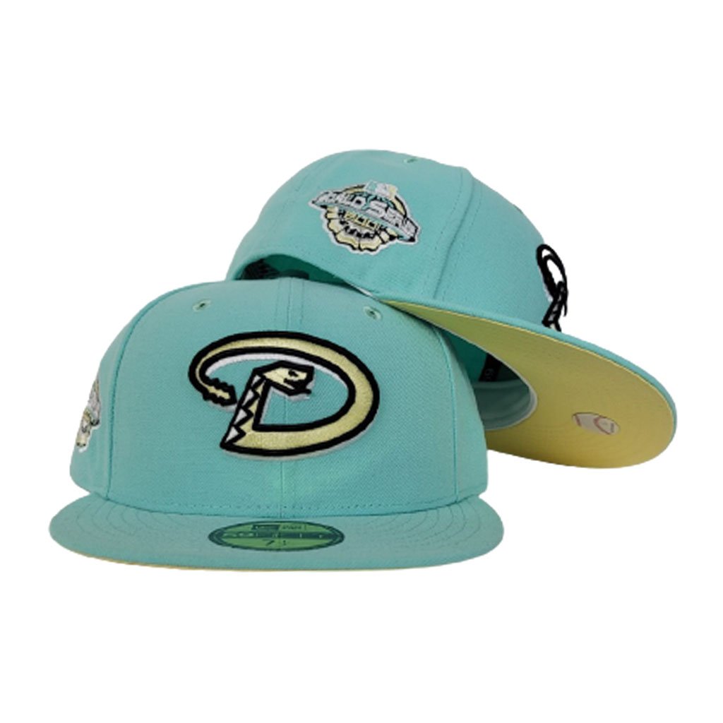 New Era Arizona Diamondbacks Mint Green Soft Yellow Bottom 2001 World Series 59FIFTY Fitted Hat