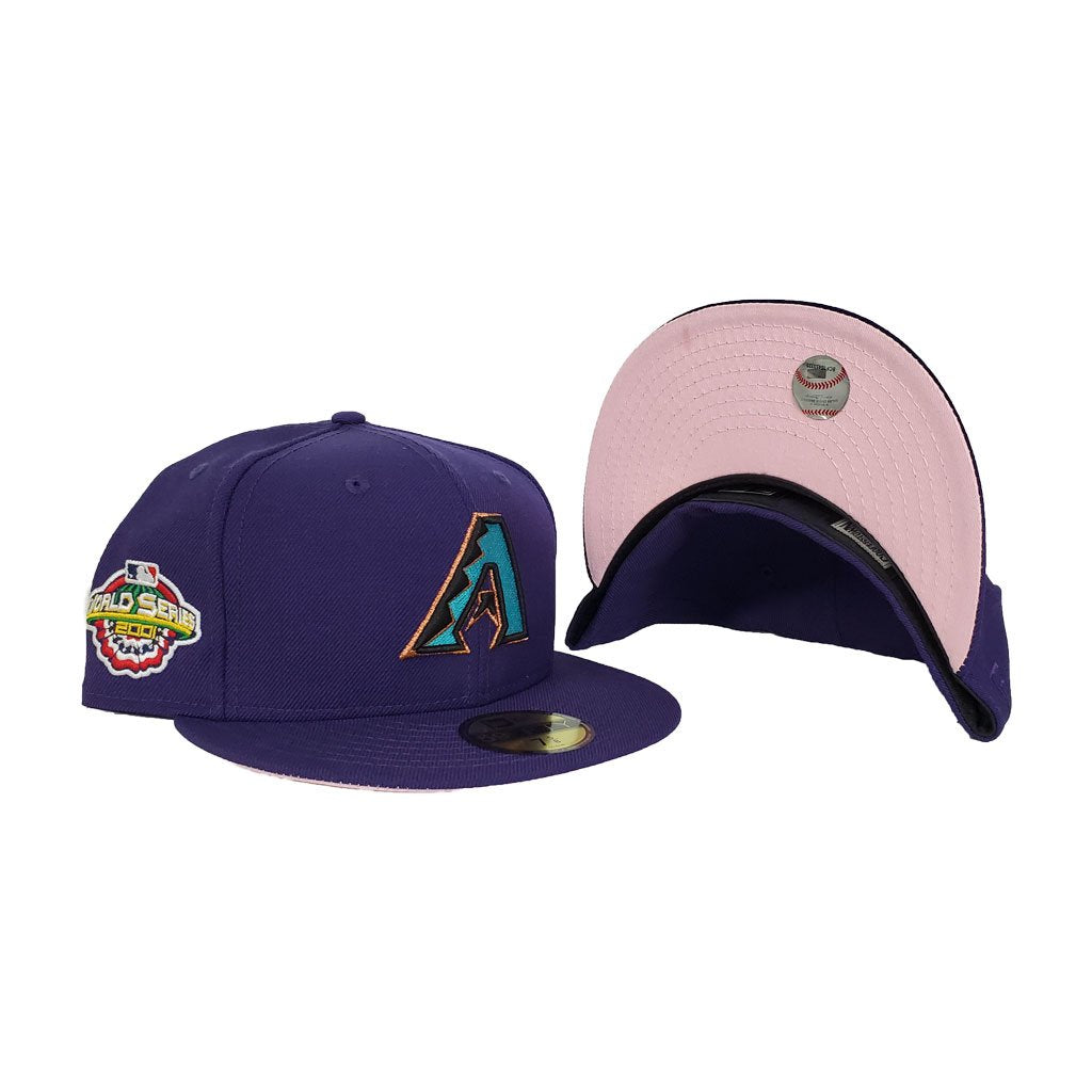 New Era Arizona Diamondbacks Purple 2001 World Series 59Fifty Fitted Hat Pink Bri
