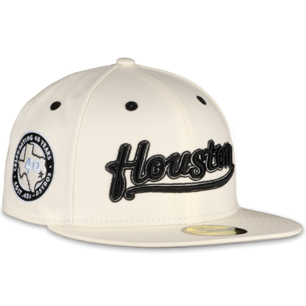 New Era Houston Astros White Ivory Box Score 2023 59FIFTY Fitted Hat