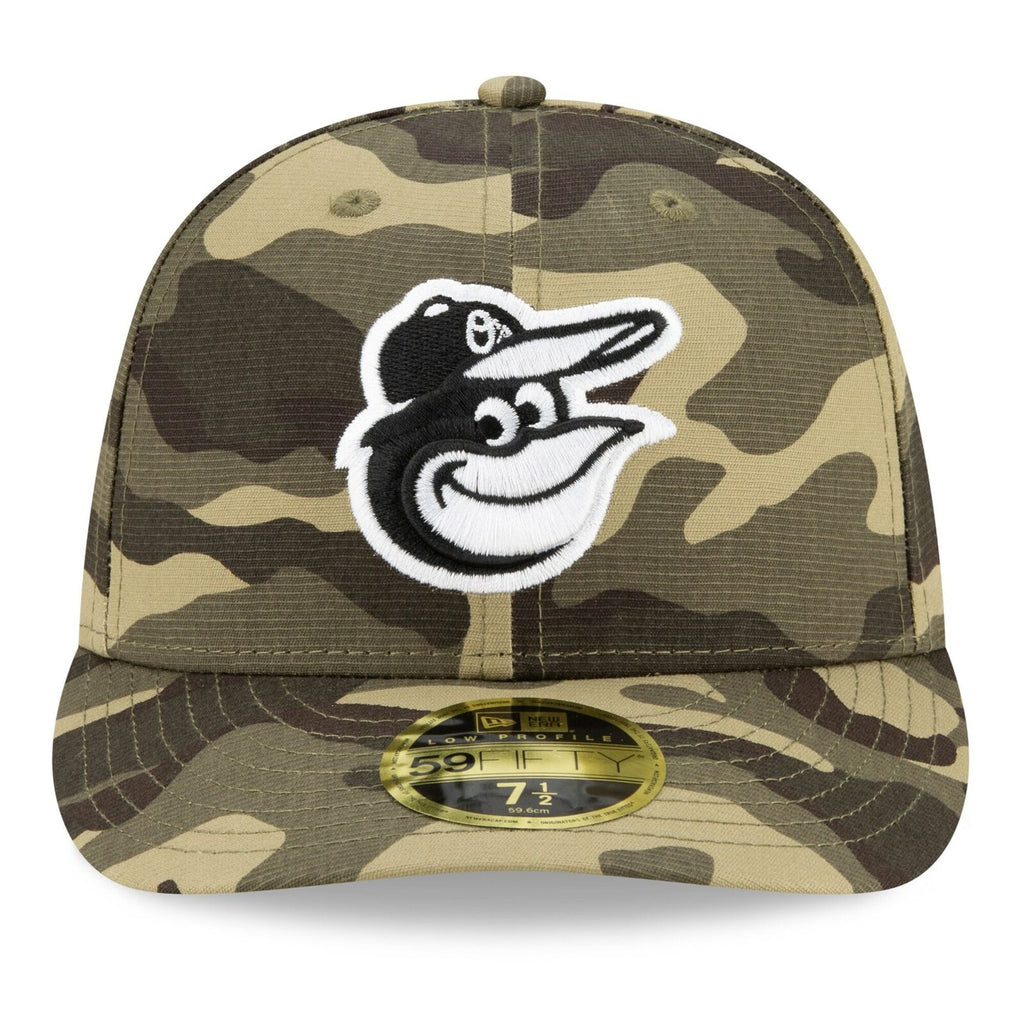 New Era Baltimore Orioles 2021 Camo Armed Forces Day On-Field Low Profile 59FIFTY Fitted Hat