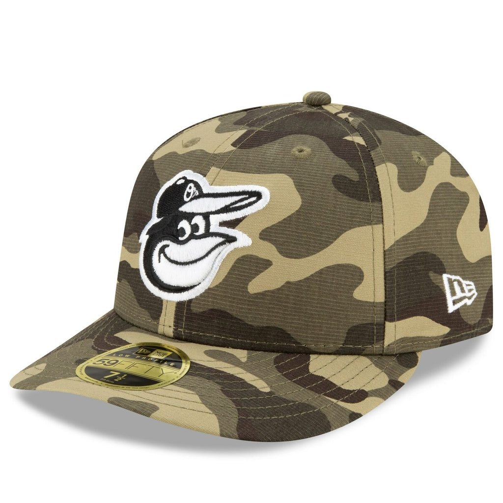 New Era Baltimore Orioles 2021 Camo Armed Forces Day On-Field Low Profile 59FIFTY Fitted Hat