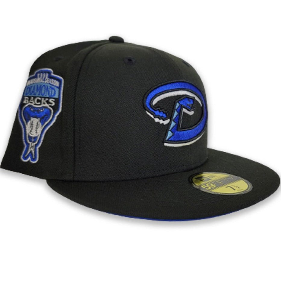 New Era Arizona Diamondbacks Black/Royal Blue Bottom 1998 Inaugural Season 59Fifty Fitted Hat