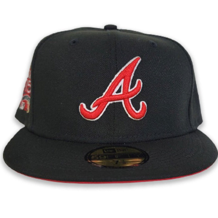 New Era Black Atlanta Braves Infrared Bottom 25th Anniversary Patch 59Fifty Fitted Hat