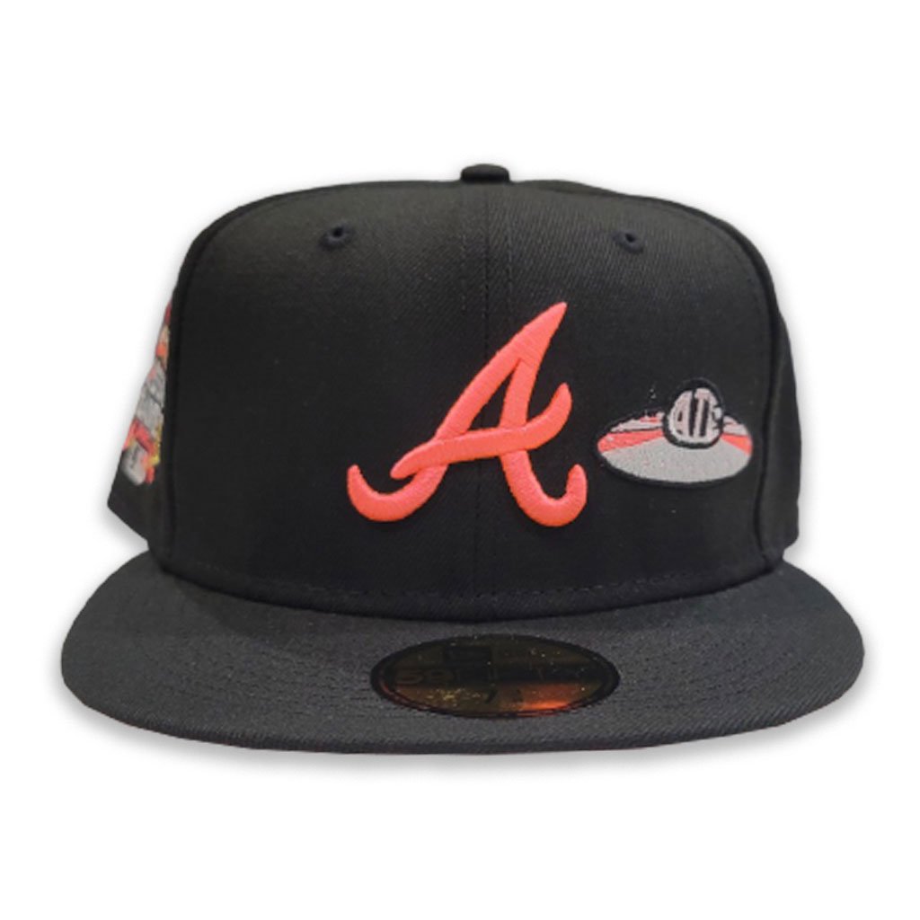 New Era Black Atlanta Braves City Icons Pink Bottom 2021 All Star Game 59Fifty Fitted Hat