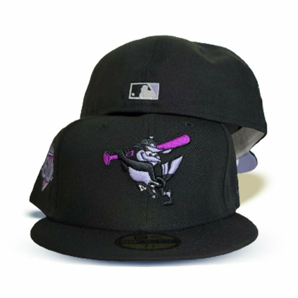 New Era Baltimore Orioles Black/Purple 60th Anniversary Lavender Undervisor 59FIFTY Fitted Hat