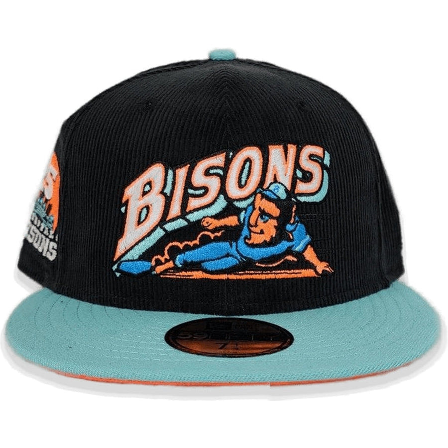 New Era Buffalo Bisons Black Corduroy/Light Blue 25 Years 59FIFTY Fitted Hat