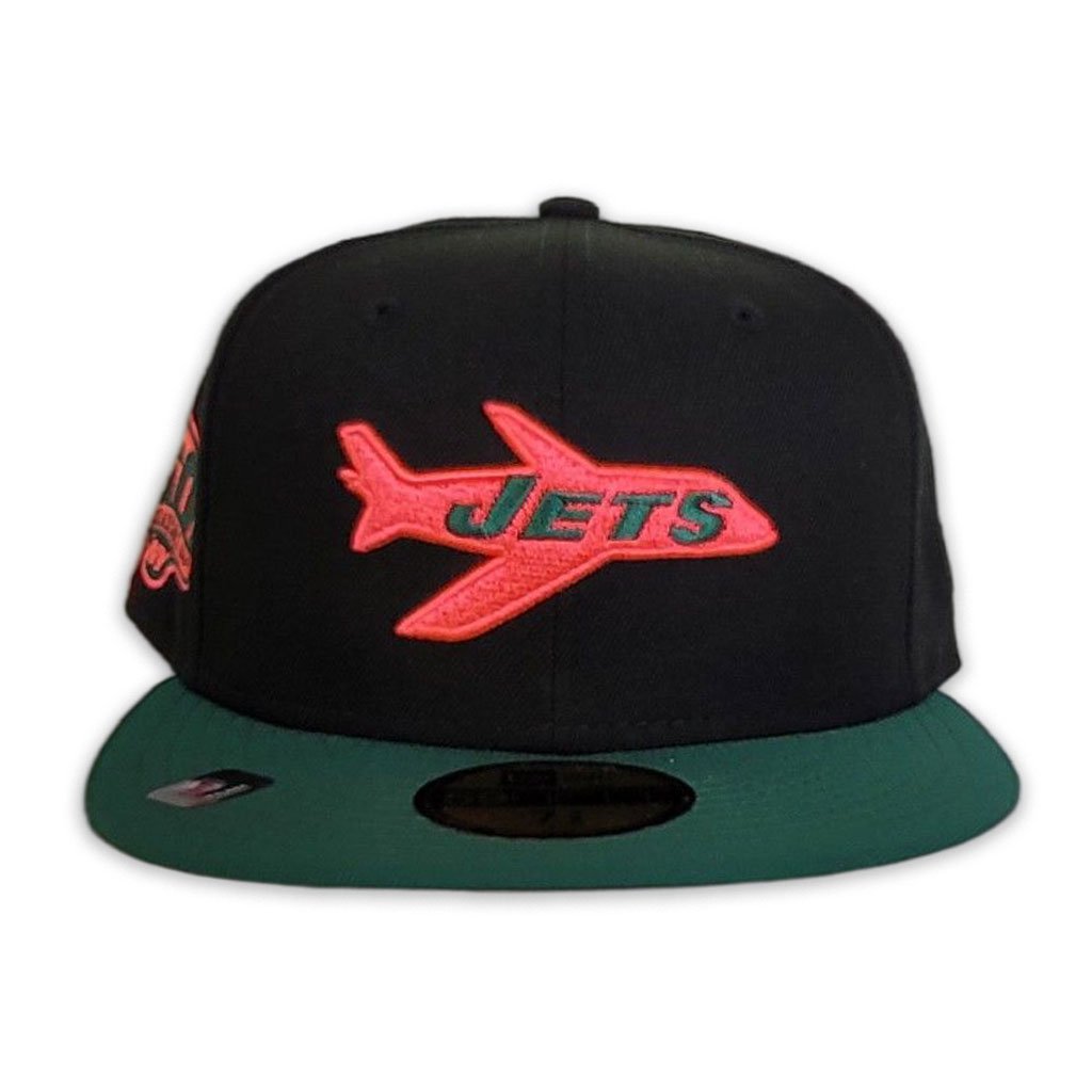 New Era New York Jets Black/Green/Pink 50th Season 59FIFTY Fitted Hat