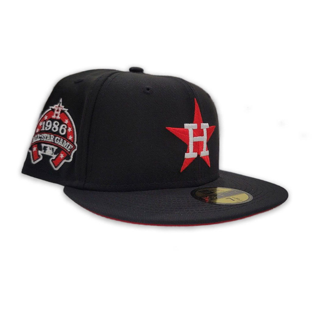 New Era Houston Astros Black 1986 All-Star Game Side Red Under Brim 59FIFTY Fitted Hat