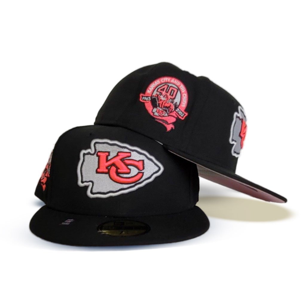 New Era Kansas City Chiefs Black/Pink 40th Season Patch 59FIFTY Fitted Hat