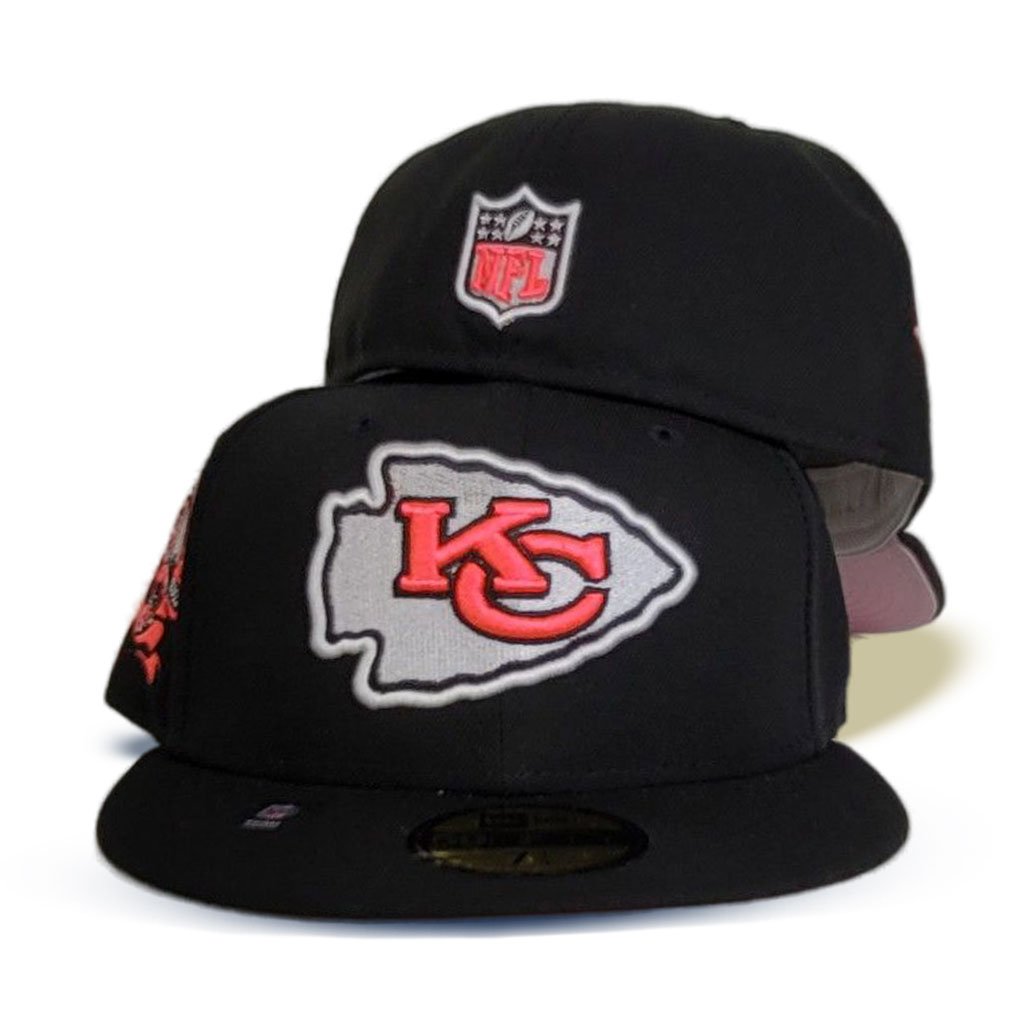 New Era Kansas City Chiefs Black/Pink 40th Season Patch 59FIFTY Fitted Hat