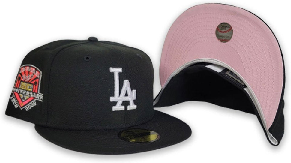 New Era Los Angeles Dodgers 50th Anniversary Pink Bottom 59FIFTY Fitted Hat