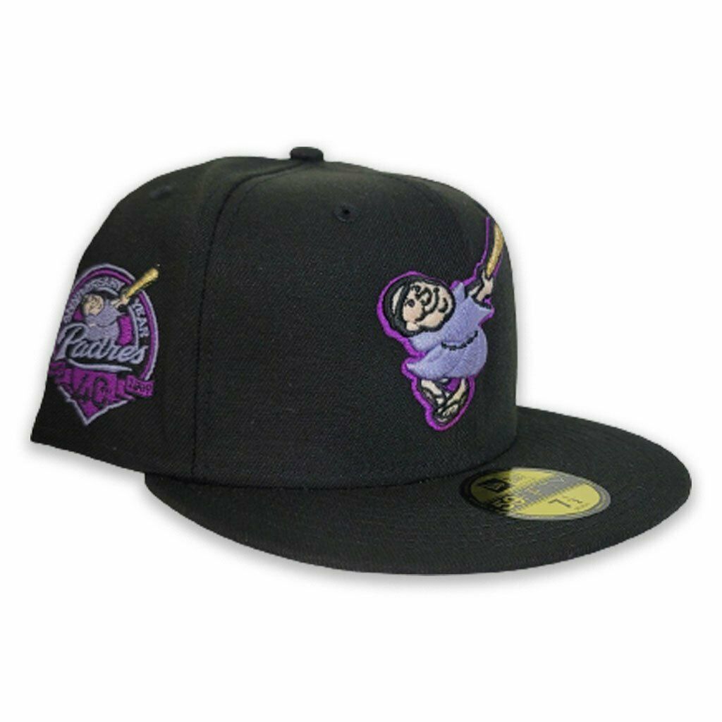 New Era San Diego Padres Black/Purple 40th Anniversary Lavender Undervisor 59FIFTY Fitted Hat