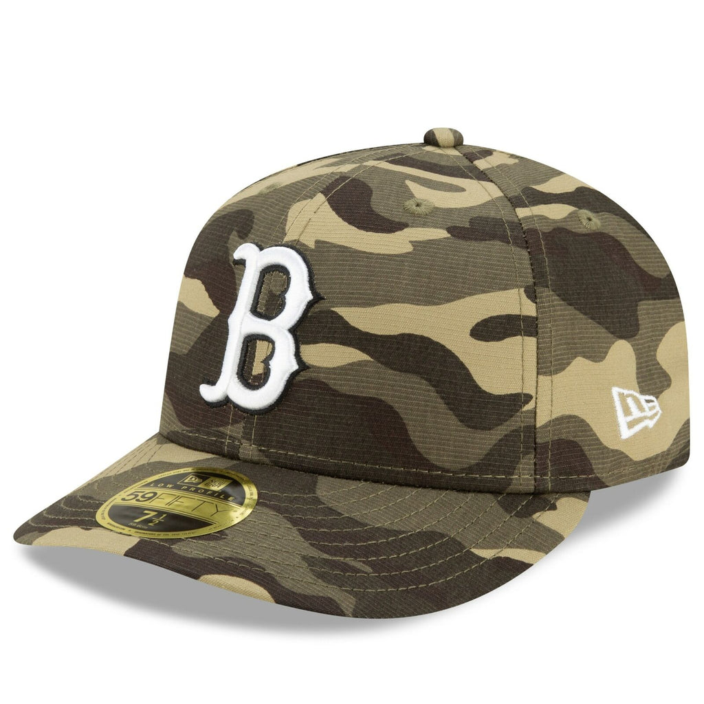 New Era Boston Red Sox 2021 Camo Armed Forces Day On-Field Low Profile 59FIFTY Fitted Hat