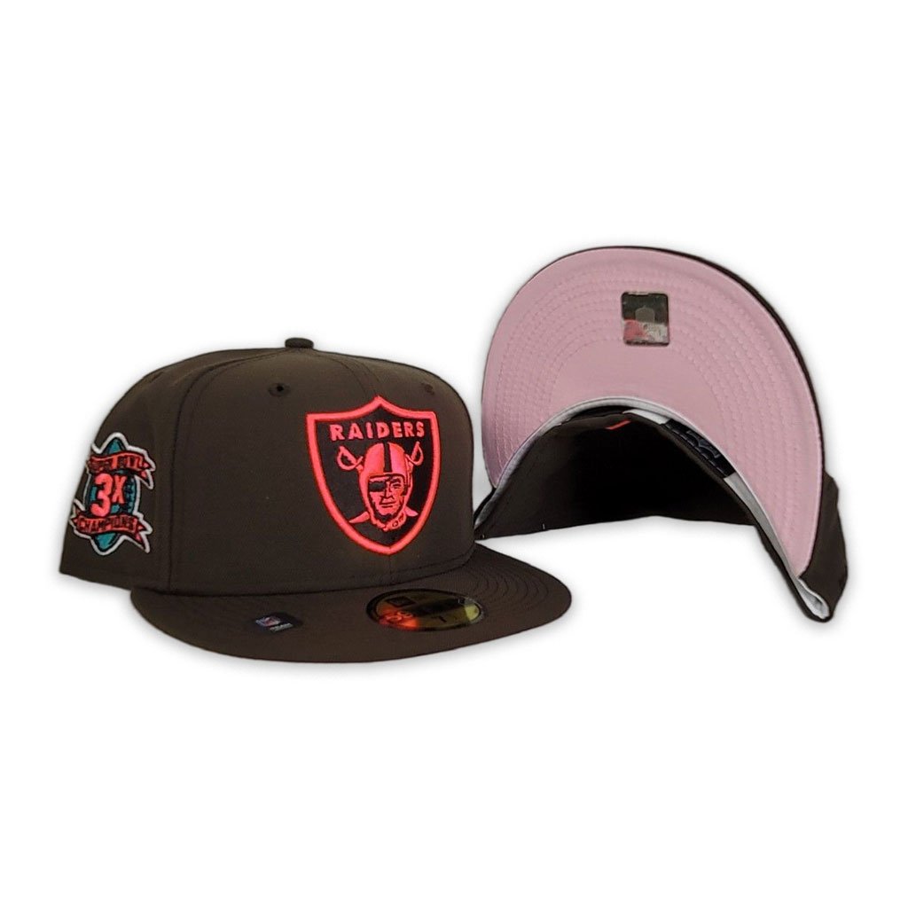 New Era Las Vegas Raiders Brown/Pink 3x Super Bowl Champions 59FIFTY Fitted Hat