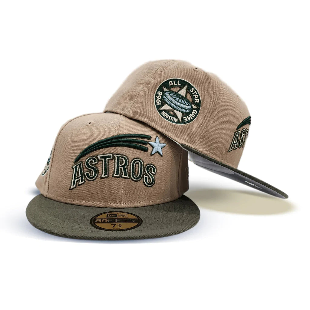 New Era Houston Astros Came/Olive Green 1968 All-Star Game 59FIFTY Fitted Hat