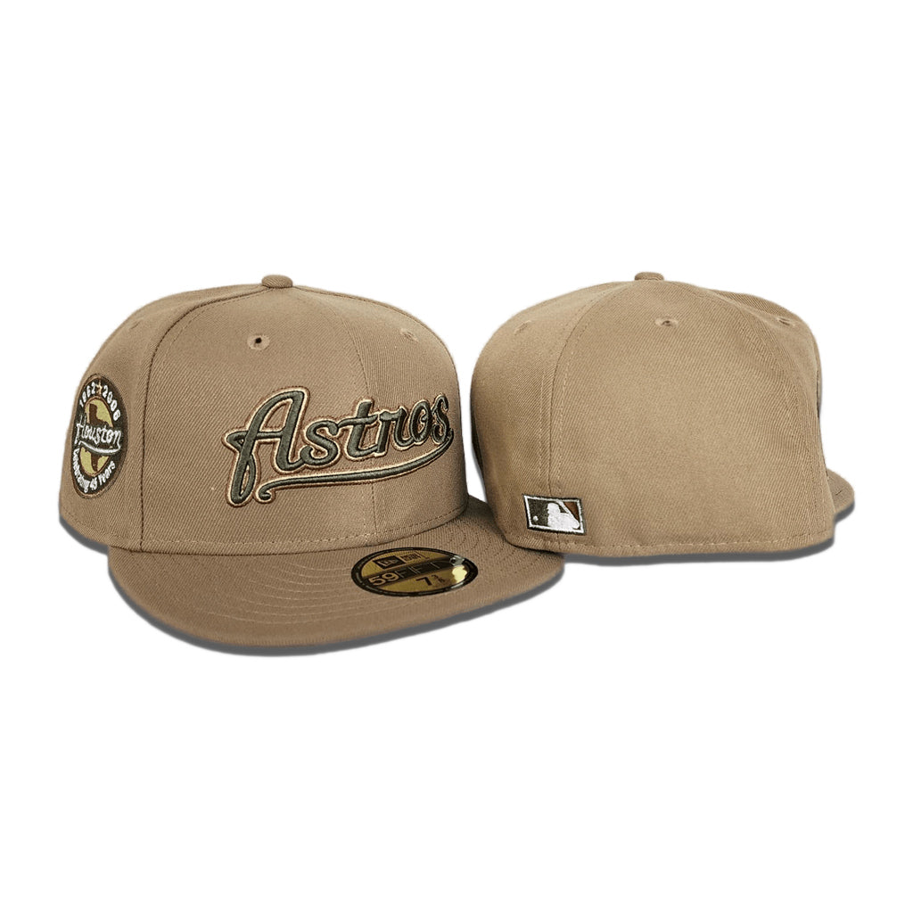 New Era Houston Astros 45 Years Patch Khaki 59FIFTY Fitted Hat