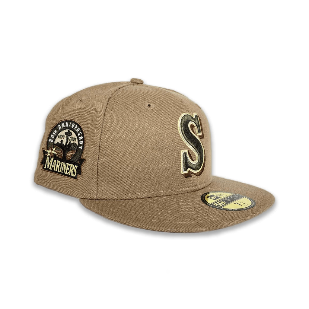 '47 Brand Seattle Mariners Clean Up Adjustable Strapback Hat - Khaki Cotton Twill, One Size Fits All