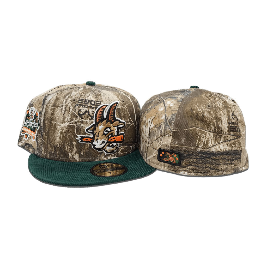 New Era Hartford Yard Goats 2021 All-Star Game Realtree/Dark Green Corduroy 59FIFTY Fitted Hat
