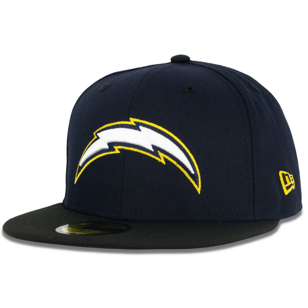 Los Angeles Chargers New Era Logo Color Dim 59FIFTY Fitted Hat - Black