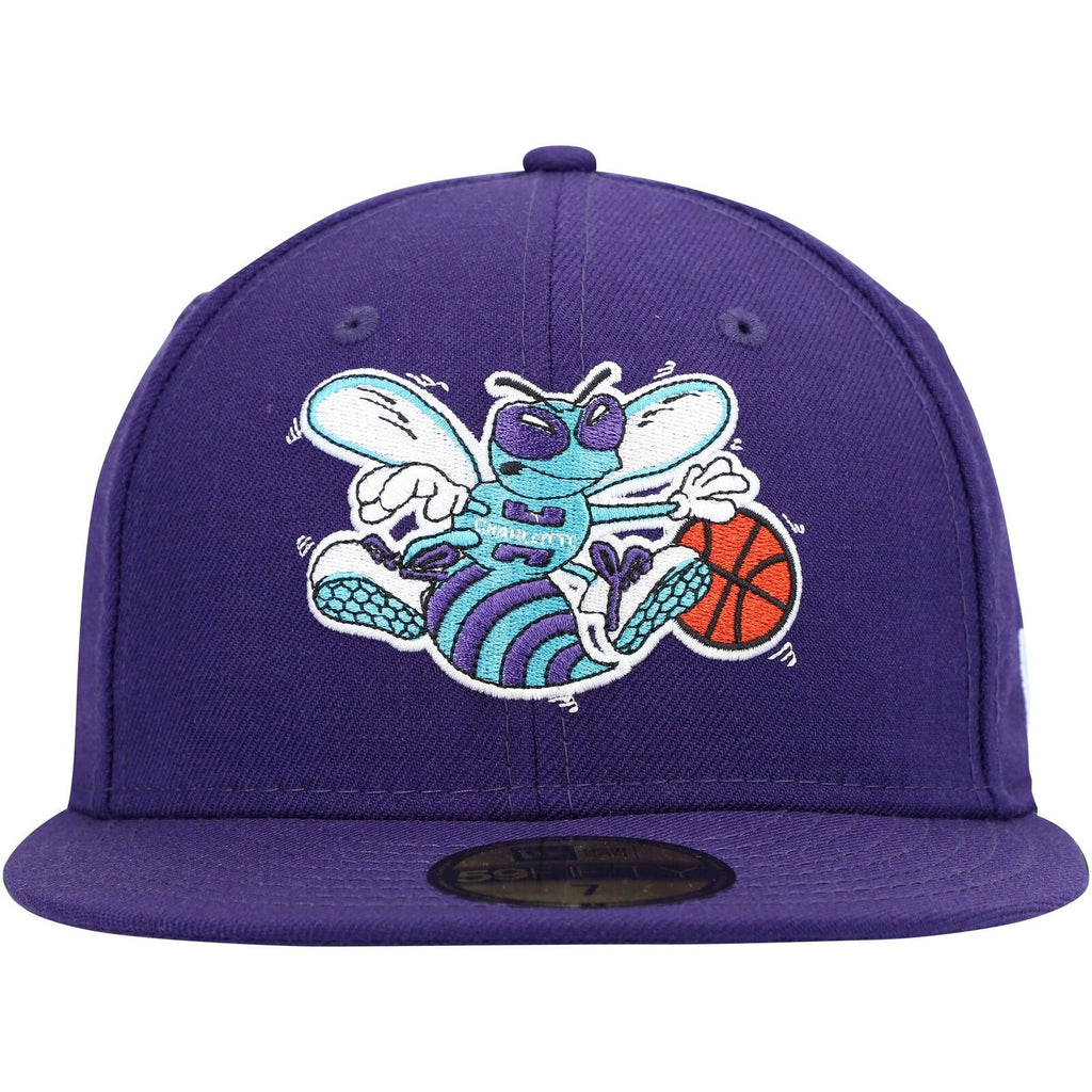 New Era Charlotte Hornets Purple Hardwood Classics Collection 59FIFTY Fitted Hat