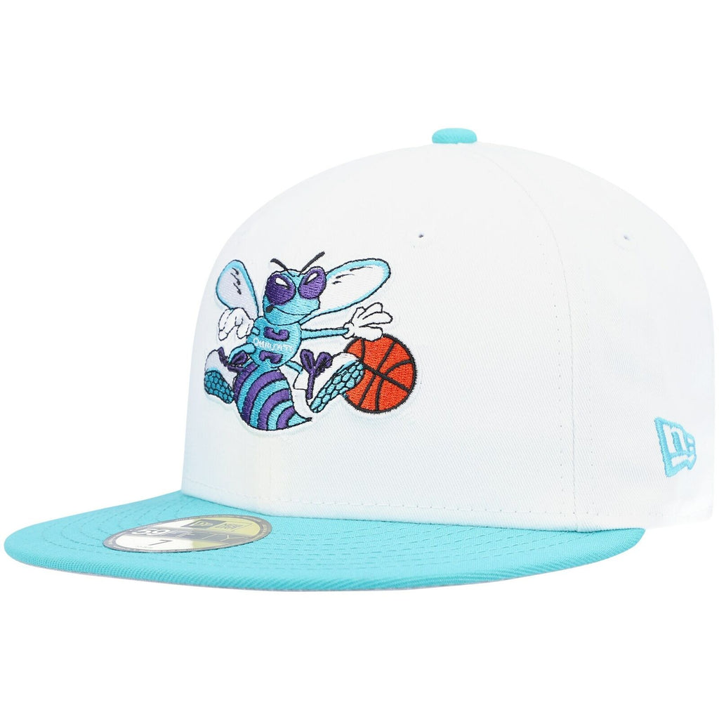 New Era Charlotte Hornets White Hardwood Classics Collection 59FIFTY Fitted Hat