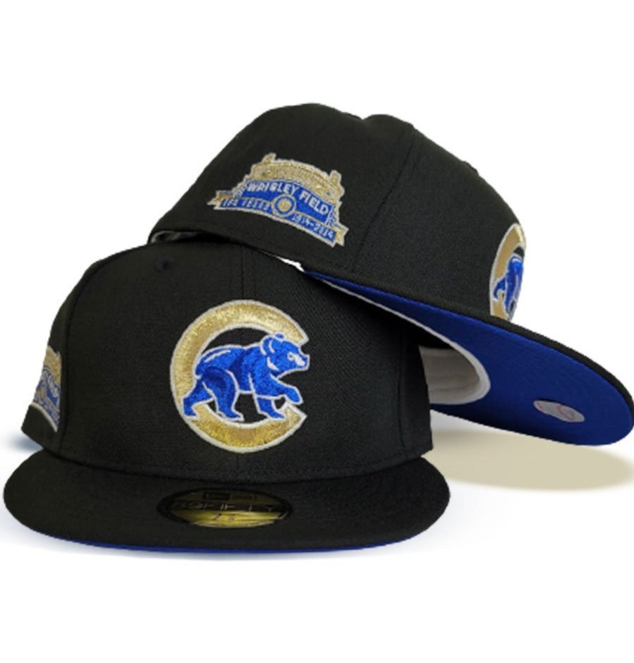 New Era Black/Gold Chicago Cubs Blue Bottom Wrigley Field 59Fifty Fitted Hat
