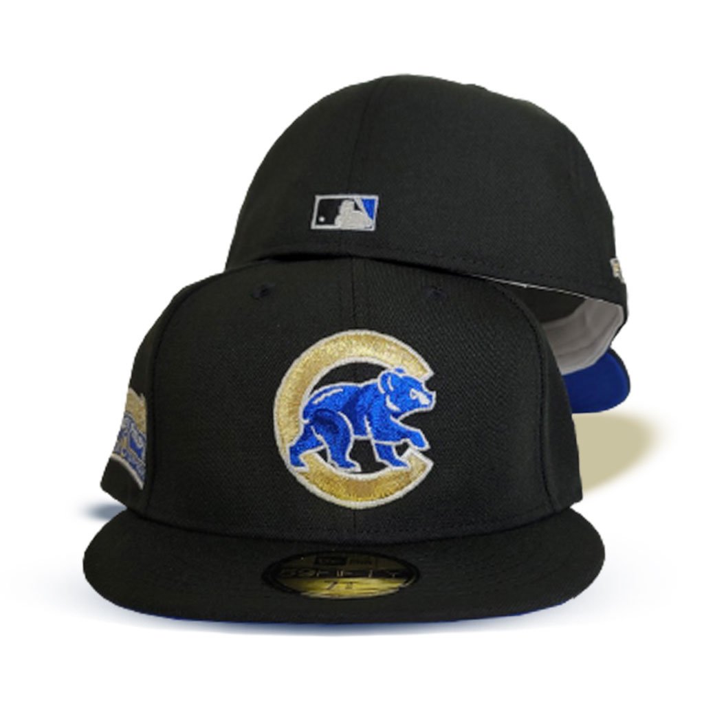 New Era Black/Gold Chicago Cubs Blue Bottom Wrigley Field 59Fifty Fitted Hat