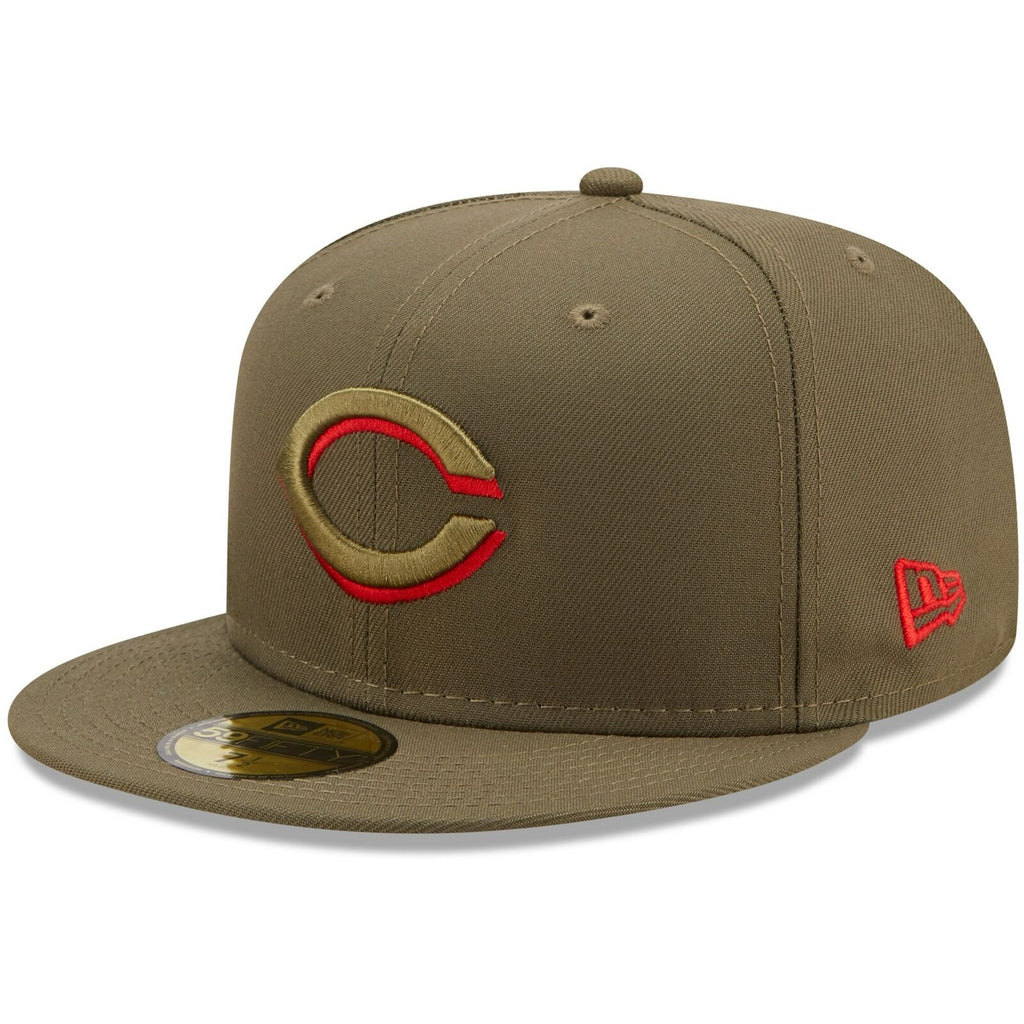 New Era Cincinnati Reds Olive 2003 Inaugural Season Scarlet Undervisor 59FIFTY Fitted