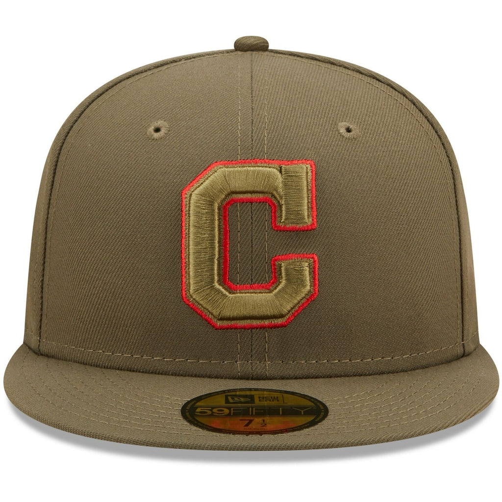 New Era Cleveland Indians Olive 2016 World Series Scarlet Undervisor 59FIFTY Fitted