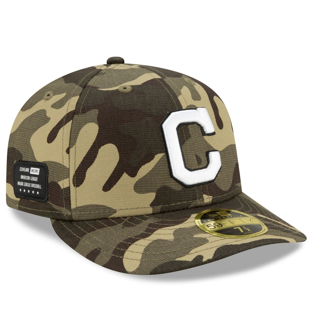 New Era Cleveland Indians 2021 Camo Armed Forces Day On-Field Low Profile 59FIFTY Fitted Hat