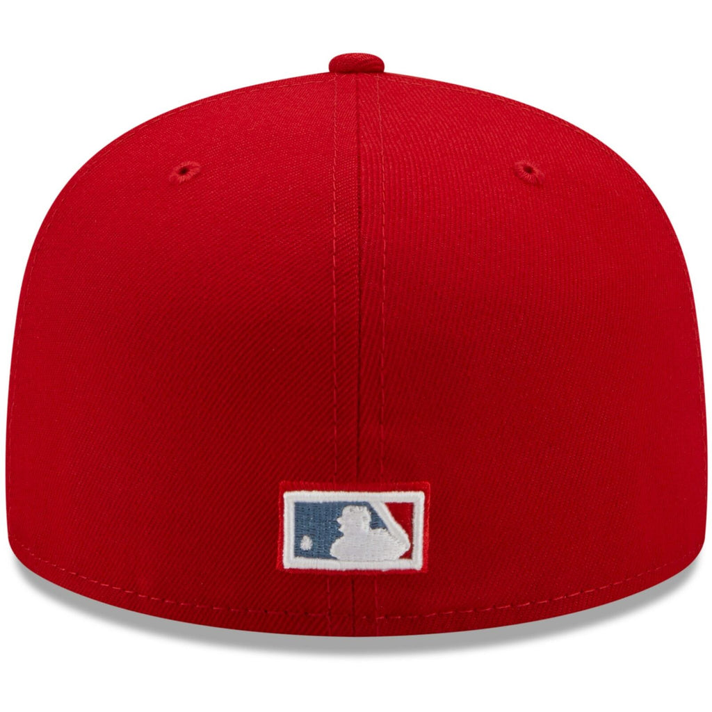 New Era Colorado Rockies Scarlet Red 2007 World Series Blue Undervisor 59FIFTY Fitted Hat