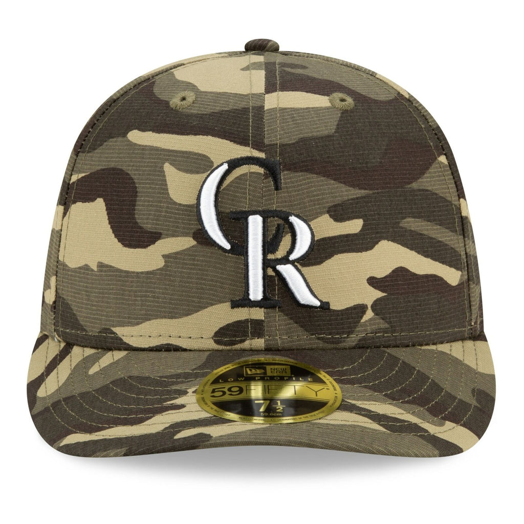 New Era Colorado Rockies 2021 Camo Armed Forces Day On-Field Low Profile 59FIFTY Fitted Hat
