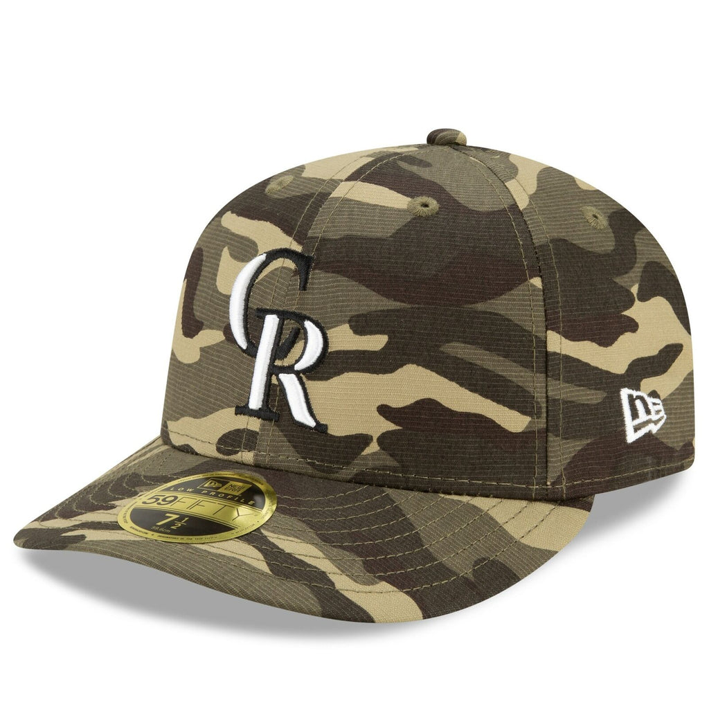 New Era Colorado Rockies 2021 Camo Armed Forces Day On-Field Low Profile 59FIFTY Fitted Hat
