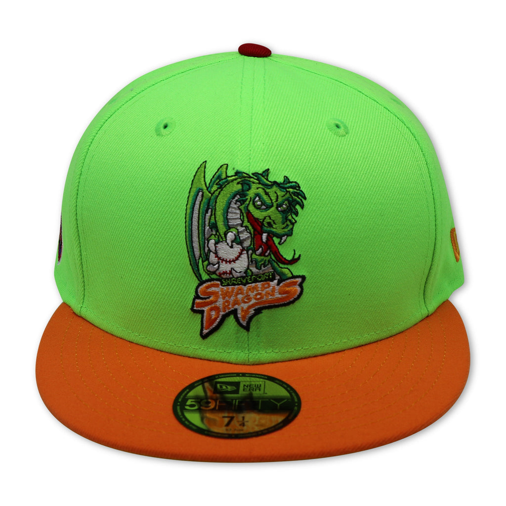 New Era Shreveport Swamp Dragons Neon Green/Orange 59FIFTY Fitted Hat
