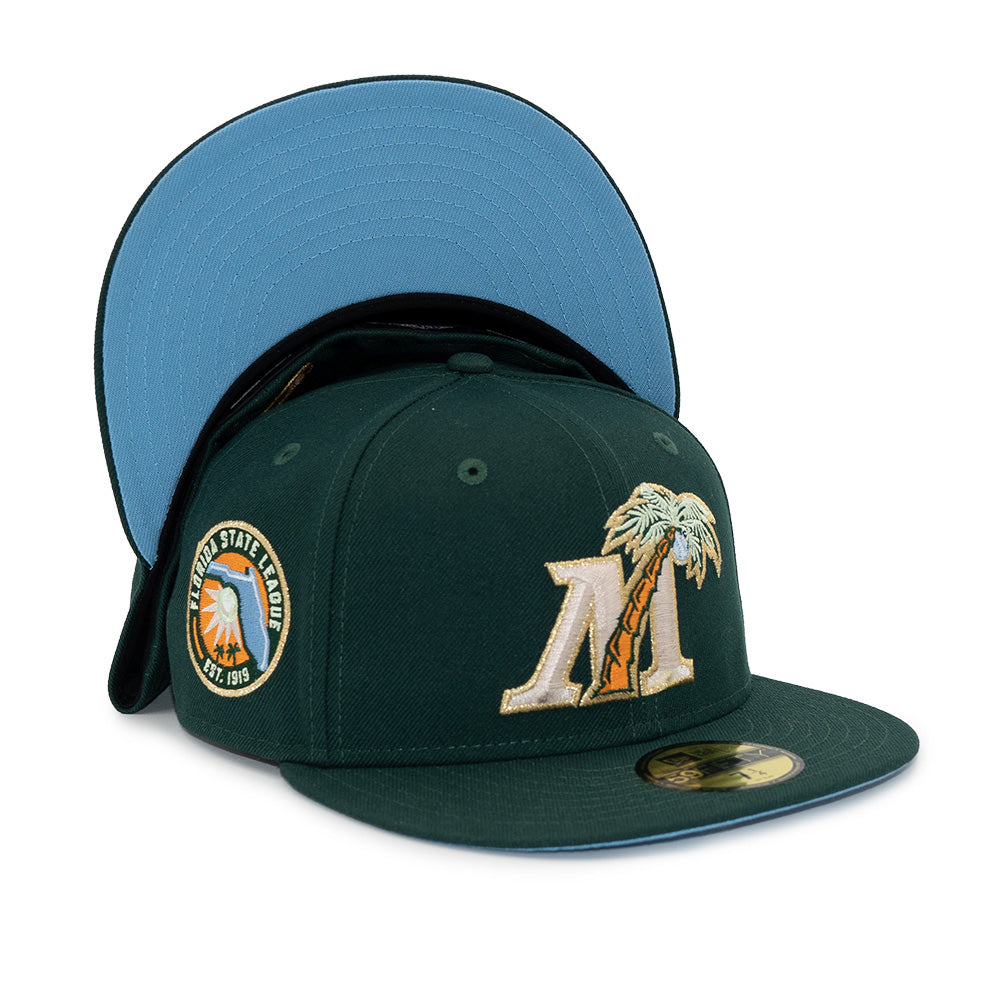 New Era x Fresh Rags Fort Myers Miracle Dark Green/Sky Blue 59FIFTY Fitted Hat