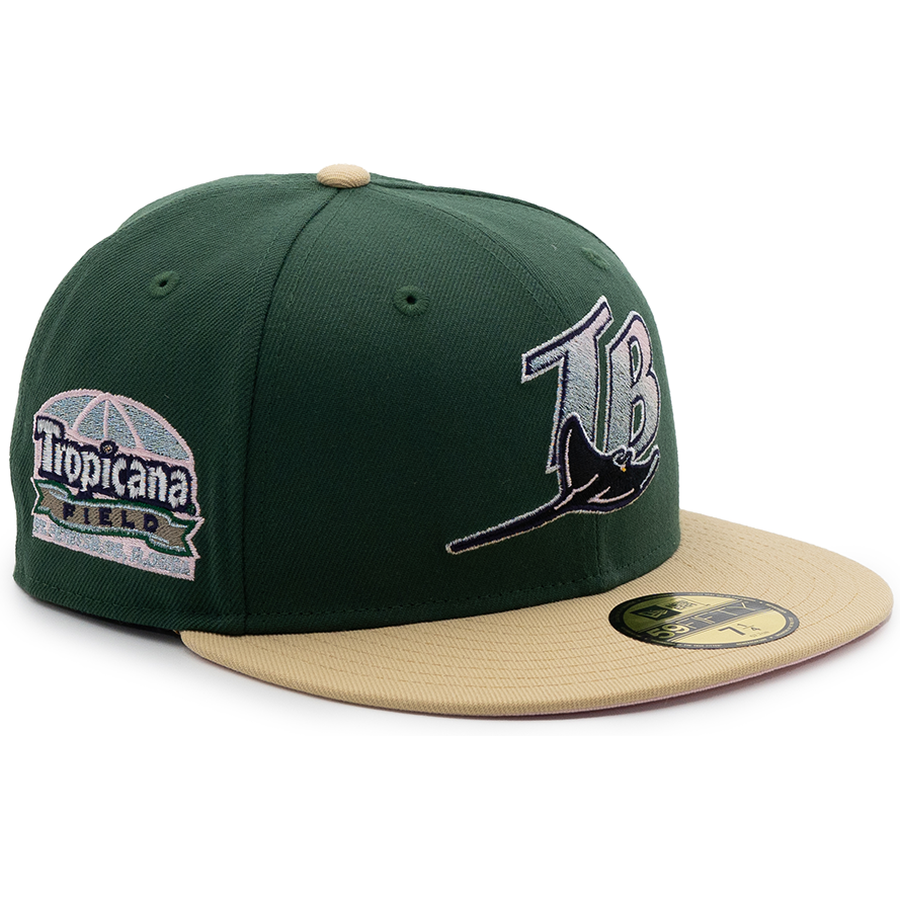 New Era x Fresh Rags Tampa Bay Rays Tropicana Field Mountain Green/Vegas Gold 59FIFTY Fitted Hat