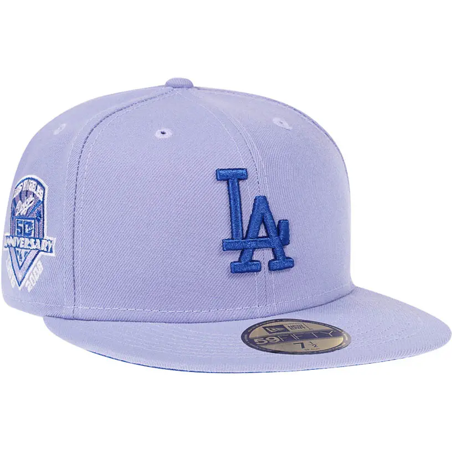 New Era Los Angeles Dodgers 50th Anniversary Lavender/ Blue 59FIFTY Fitted Hat