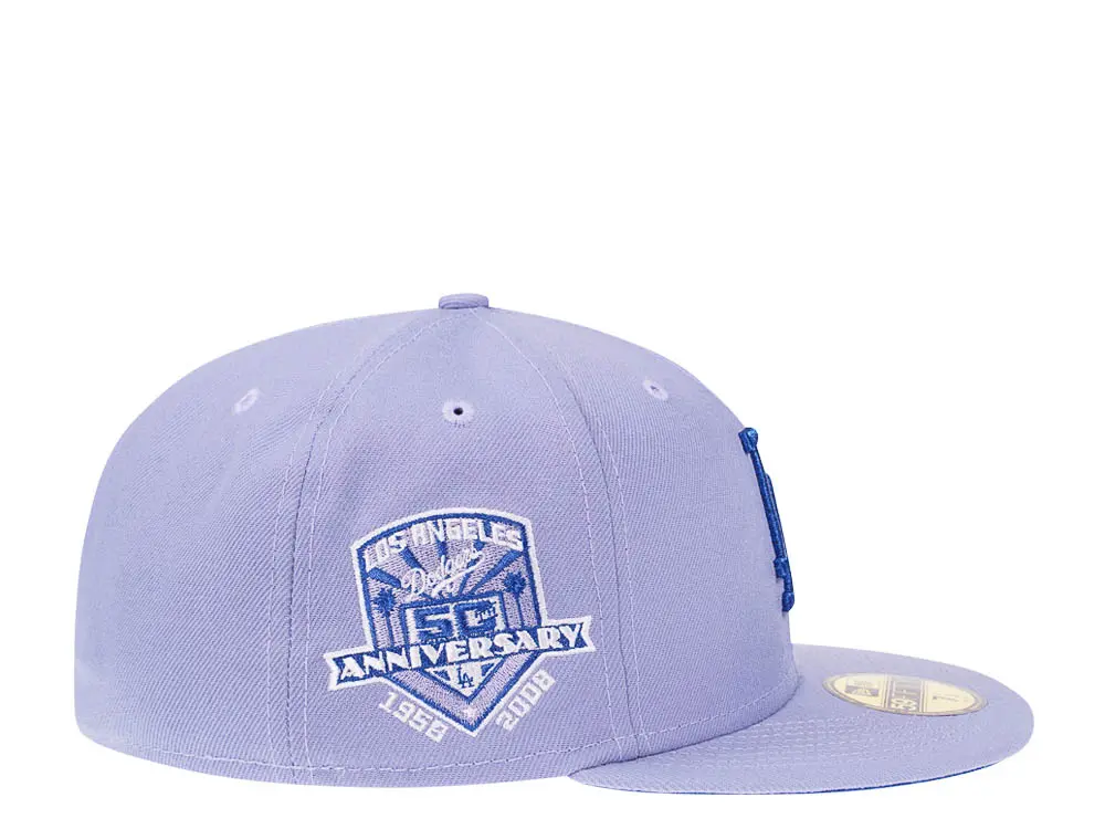 New Era Los Angeles Dodgers 50th Anniversary Lavender/ Blue 59FIFTY Fitted Hat