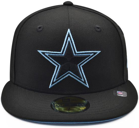 New Era Dallas Cowboys Black Side State Exclusive Sky Bottom 59FIFTY Fitted Hat