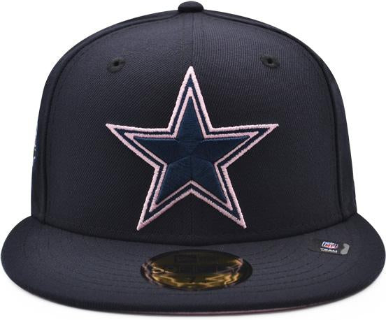 New Era Dallas Cowboys Navy 5-Time Champion Exclusive Pink Bottom 59FIFTY Fitted Hat