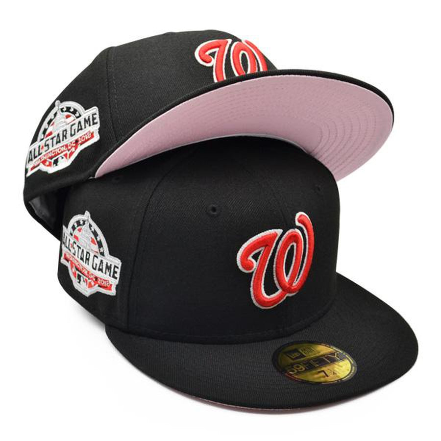 New Era Washington Nationals Black/Red 2018 All-Star Game Pink Bottom 59FIFTY Fitted Hat