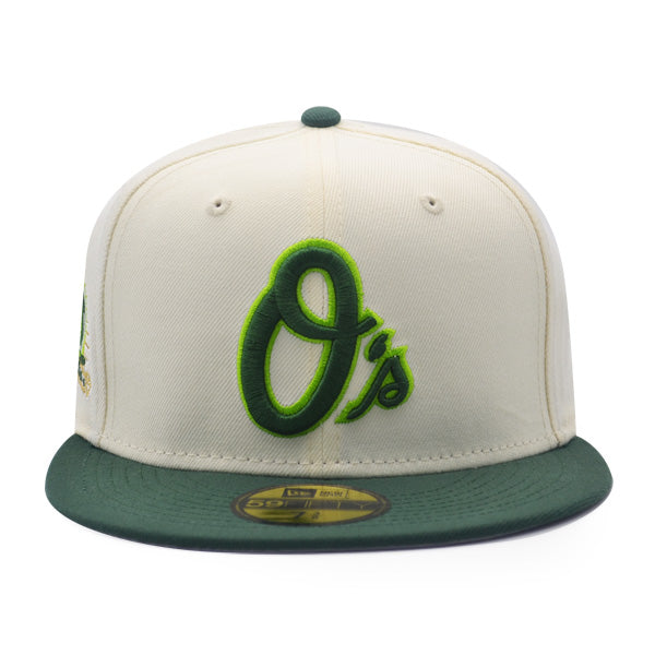 New Era Baltimore Orioles White/Pine/Gold 50th Anniversary 59FIFTY Fitted Hat
