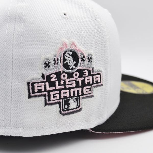 New Era Chicago White Sox White/Black 2003 All-Star Game Pink Bottom 59FIFTY Fitted Hat