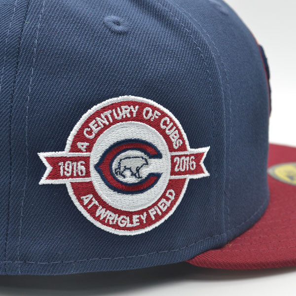 New Era Chicago Cubs Navy/Burgundy 100 Years Wrigley Field 59Fifty Fitted Hat