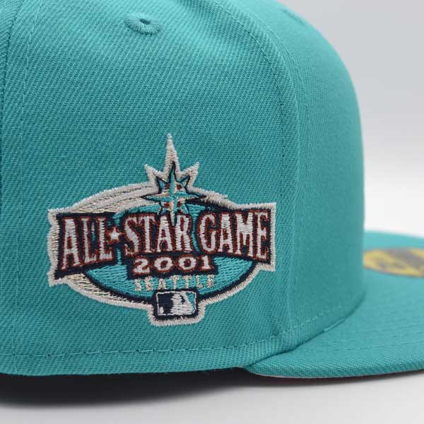 New Era Seattle Mariners Teal/Silver 2001 All-Star Game Pink Undervisor 59FIFTY Fitted Hat