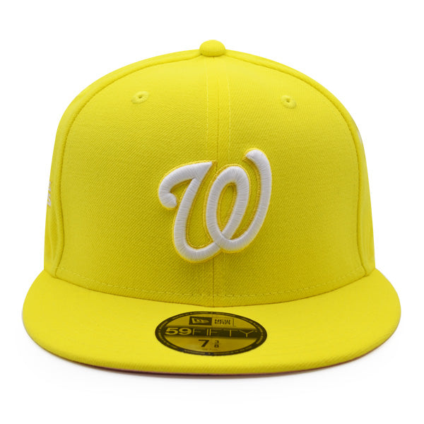 New Era Washington Nationals Yellow 2019 World Series Pink Undervisor 59FIFTY Fitted Hat