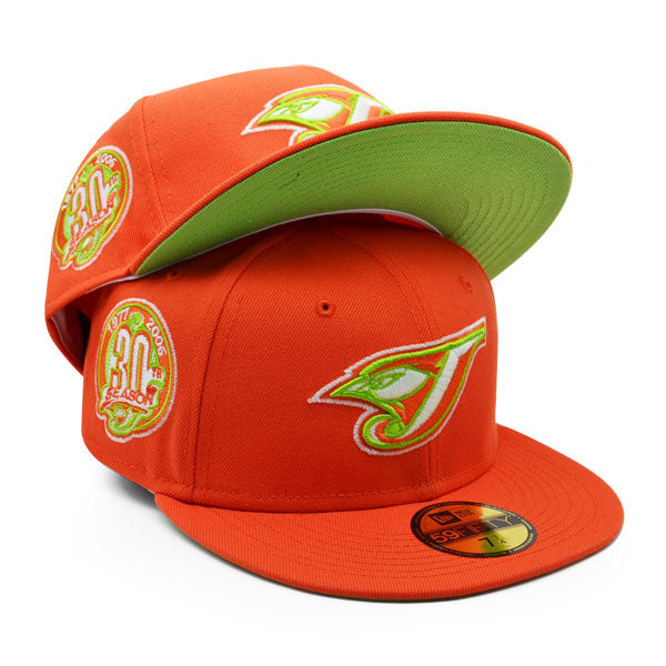 New Era Toronto Blue Jays 30th Anniversary Orange/Lime Bottom 59FIFTY Fitted Hat