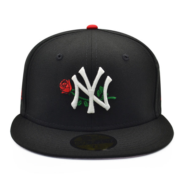 New Era New York Yankees Black/Red Rose 2000 World Series Pink Bottom 59FIFTY Fitted Hat